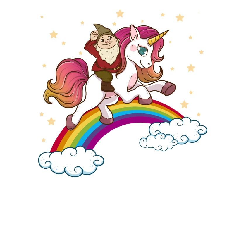 Unicorn rainbow dwarf sleeping dream stars