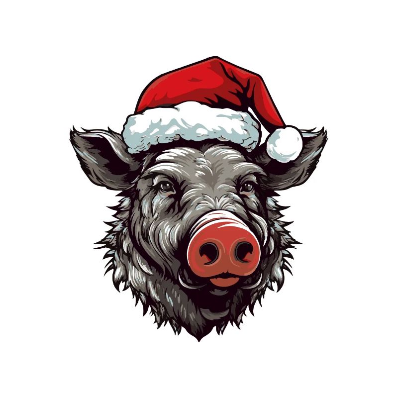 Tête d’animal de Noël de sanglier