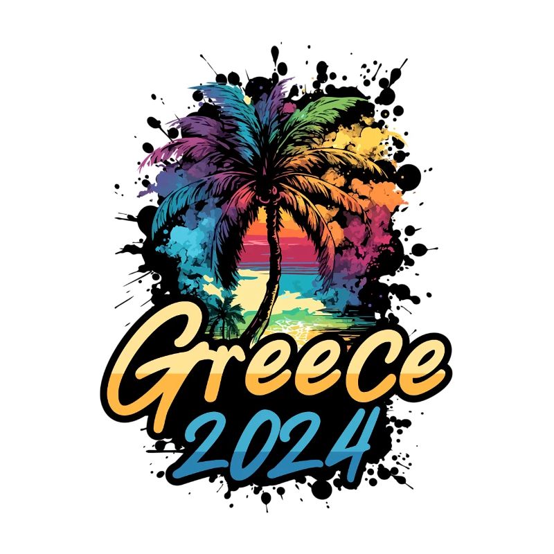 Grèce 2024 Palmiers Multicolores