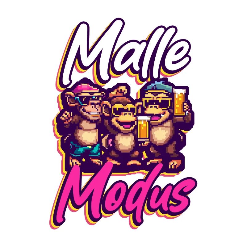 Malle Modus Affe Bier Party Mallorca