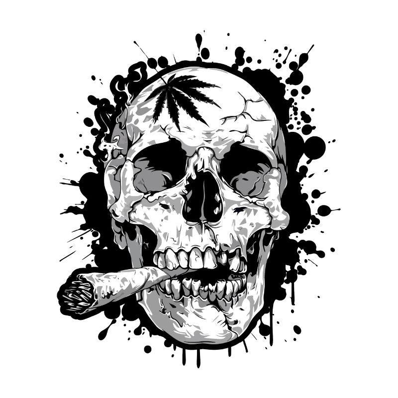Skull joint cannabis symbol