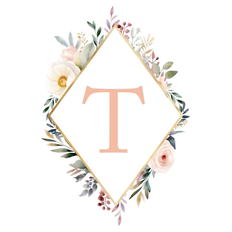 T monogramme, Floral, Boho
