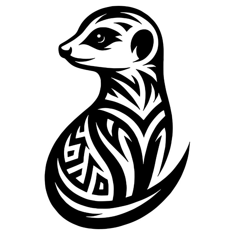 Putziges Erdmännchen im Tattoo Style