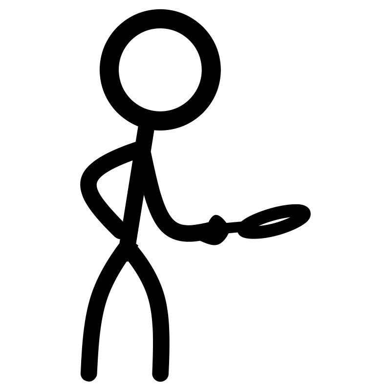 Stickman mit Lupe