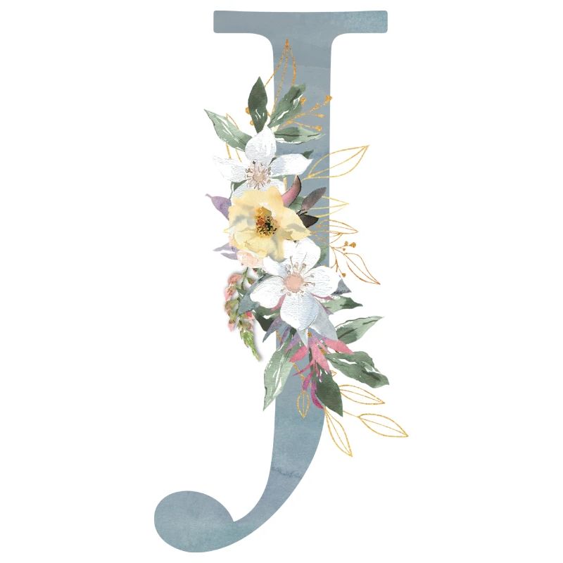 Spring Flowers Monogram J