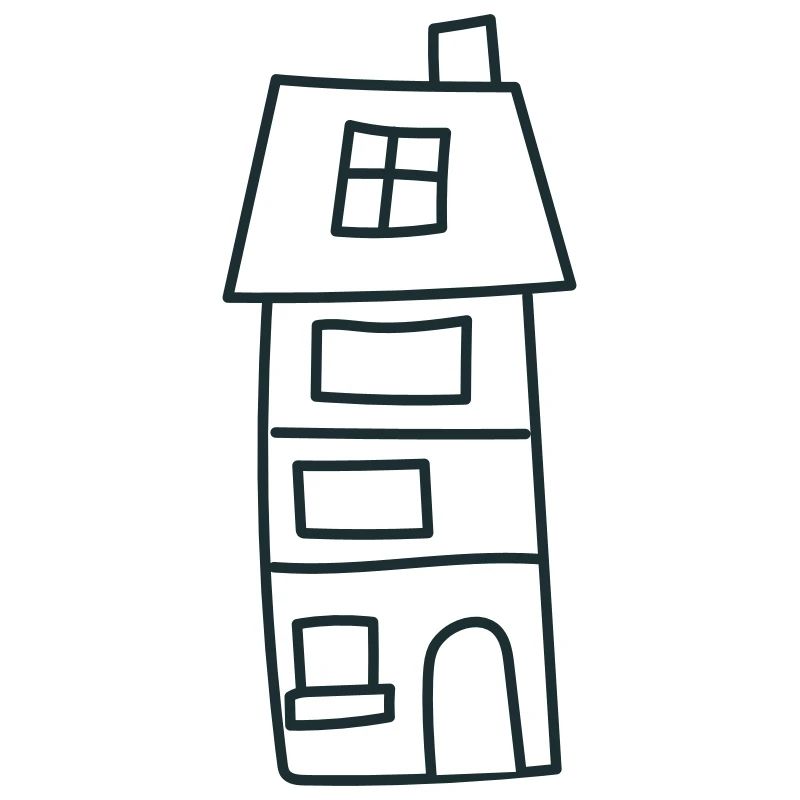 A cute tall Irregular house