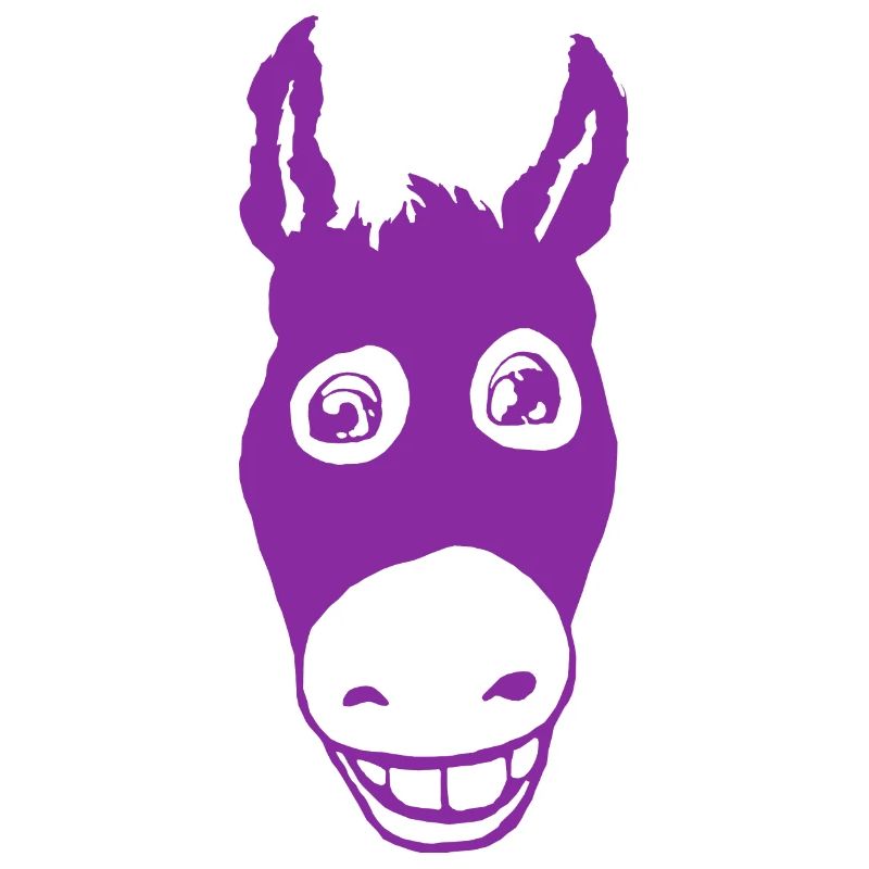 Âne souriant violet
