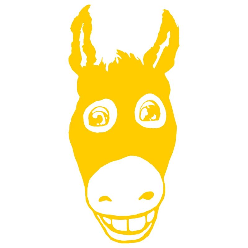 Jaune âne souriant