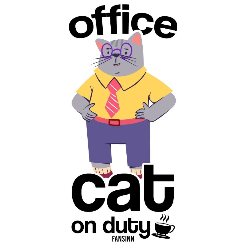 Cat Work Office Coffee Dad