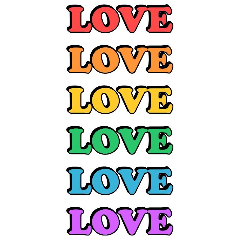 Rainbow Love Typographic Design - LGBTQ PRide