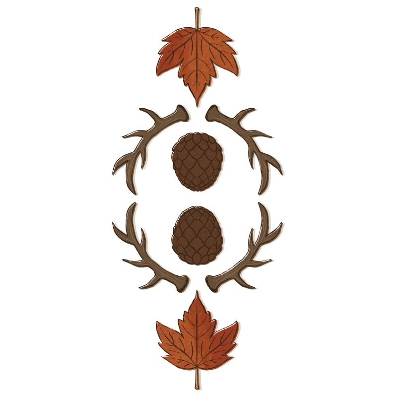 Automne Pomme de pin Bois Feuille d’érable