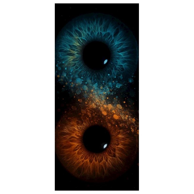 Oeil Double Bleu et Orange