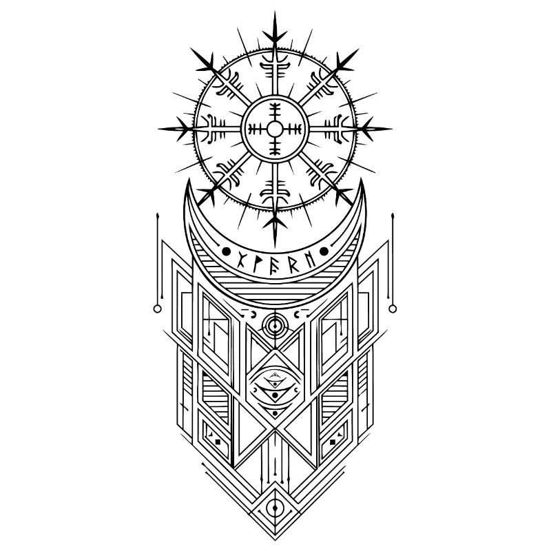 Vegvisir Runes Compass - Vikings Celtes germanique