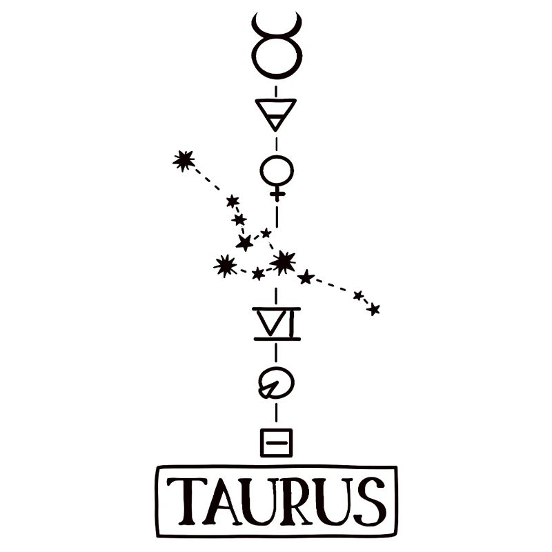Taurus - Taurus Zodiac - black