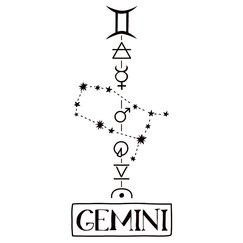 Gemini - Zwilling Sternzeichen - schwarz