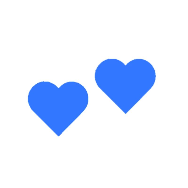 2 Herzen blau