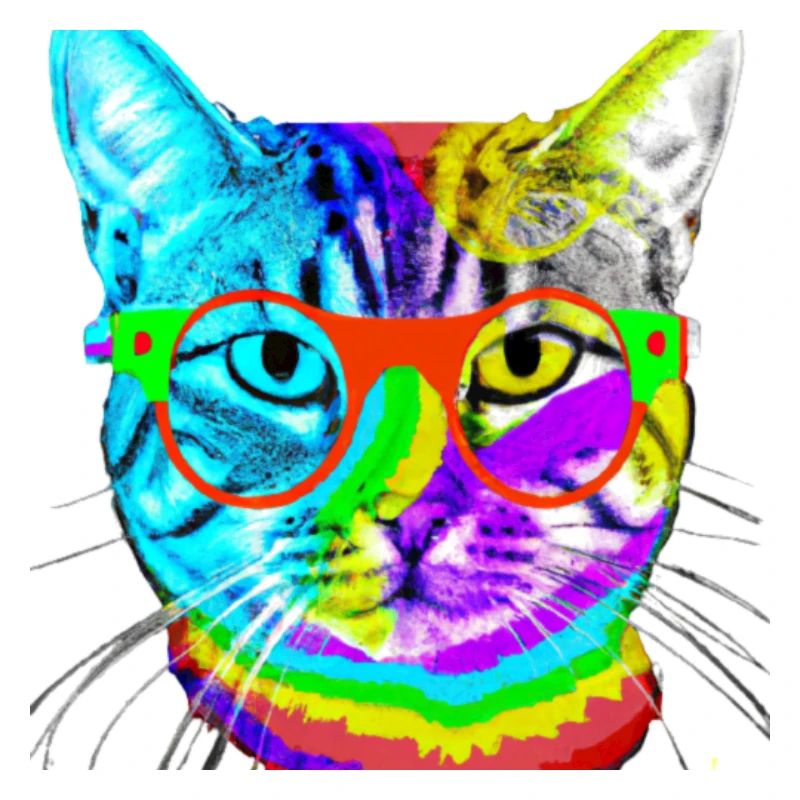chat lunettes colorées idée cadeau doux cool