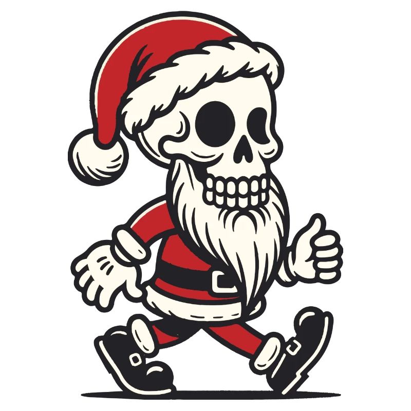 Santa Skeleton Walking