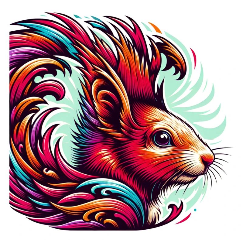Digital Art Squirrel Nuts Animal Lover