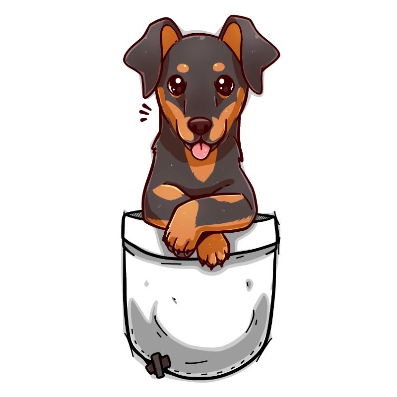 Poche mignon Chien Dobermann
