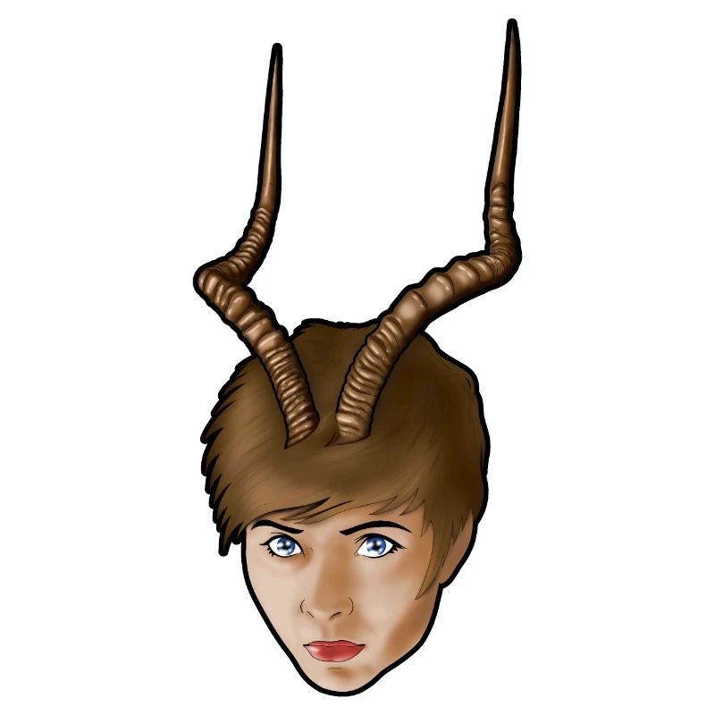 Frau mit Geweih