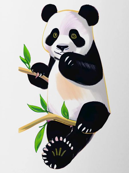 Panda mignon sur l’arbre
