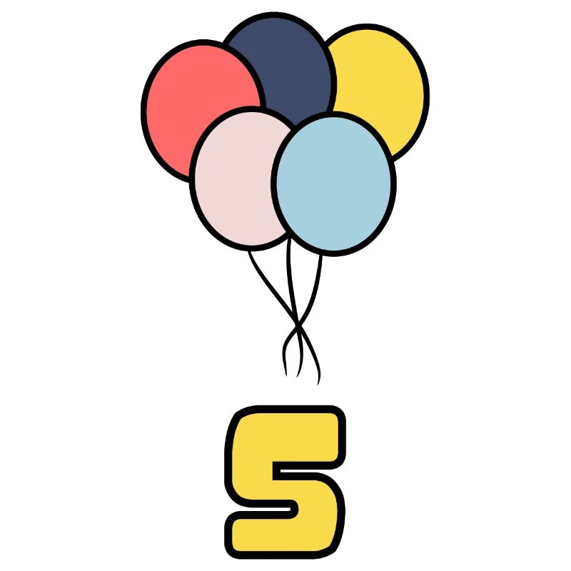 5. 5 ANS. 5e ANNIVERSAIRE. ANNIVERSAIRE 5 ANS. 5