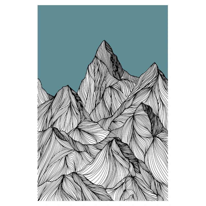 Montagnes comme une esquisse en bleu