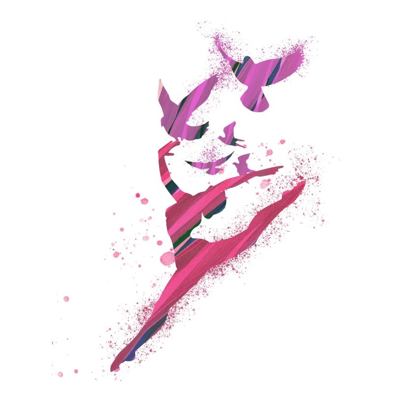 danse, danseur, rose, graffiti, légèreté, oiseaux