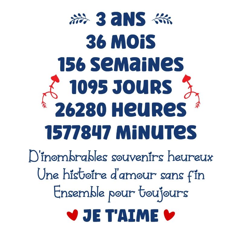 Anniversaire mariage 3 ans