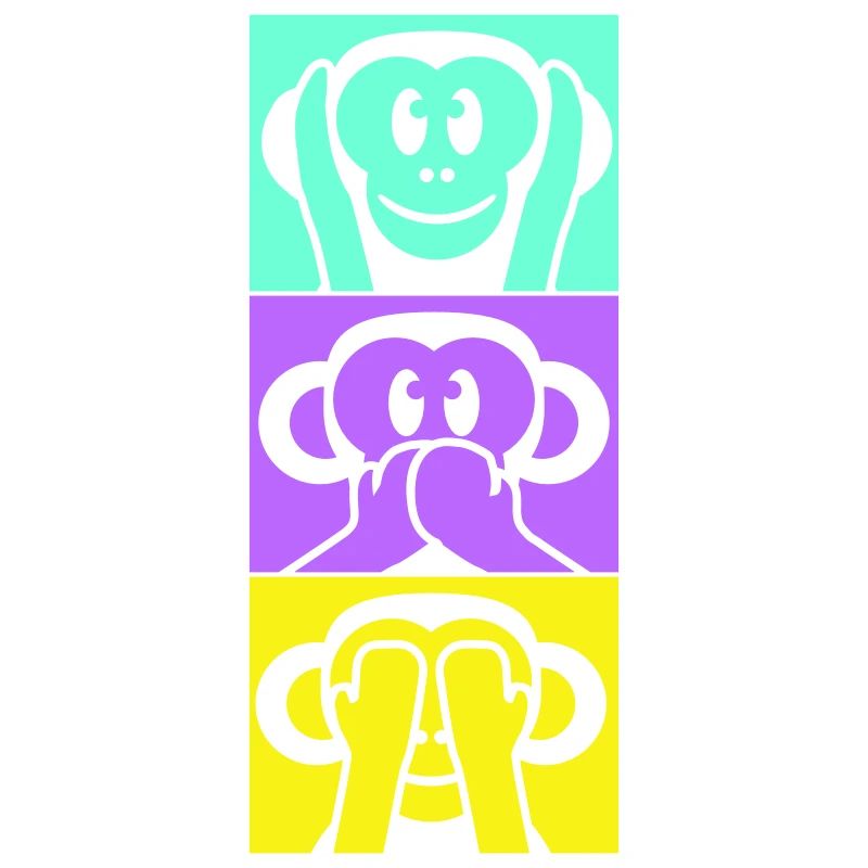 3 singes sages n’entendent rien dire voir s’amuser avec les singes