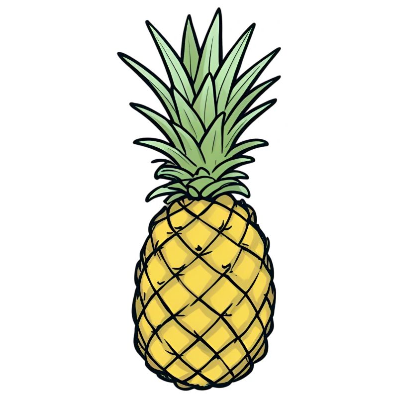 Pineapple Comic Style Colorful Summer