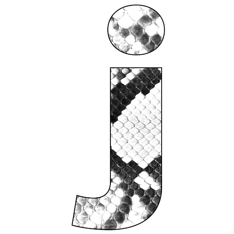 Snake pattern letter j