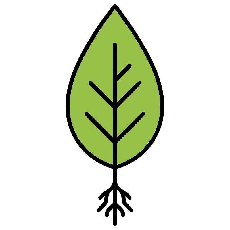 Green leaf line logo
