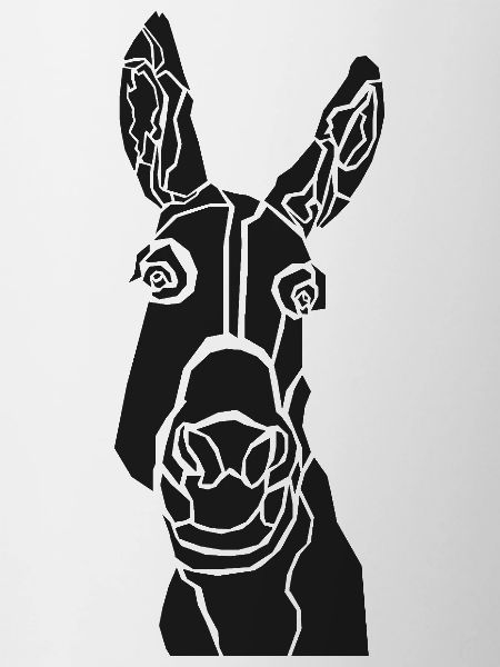 Minimalist line donkey silhouette