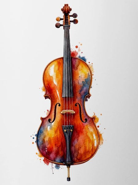 Wasserfarbene Violine – Farbexplosion