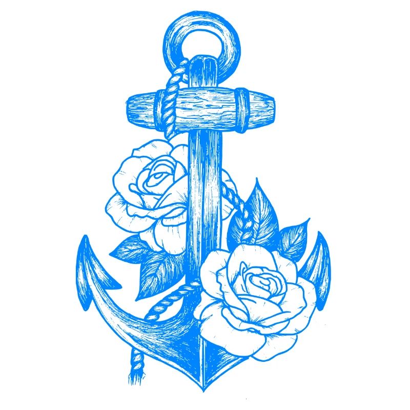 Anker und Rosen (hellblau)