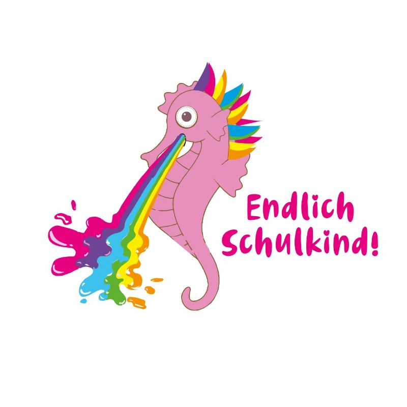 endlich schulkind,seepferdchen,regenbogen,kotzen