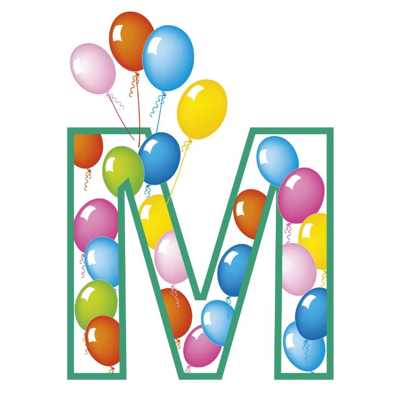 Buchstabe M Luftballons