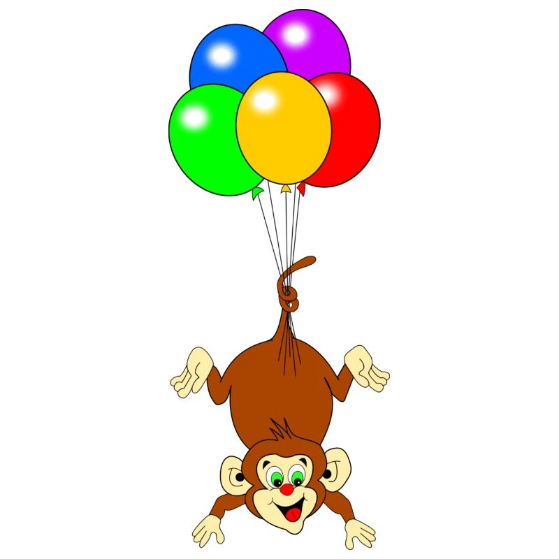 Affe mit Luftballons