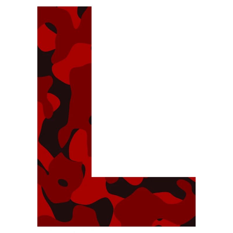 Buchstabe L Red Camo Design