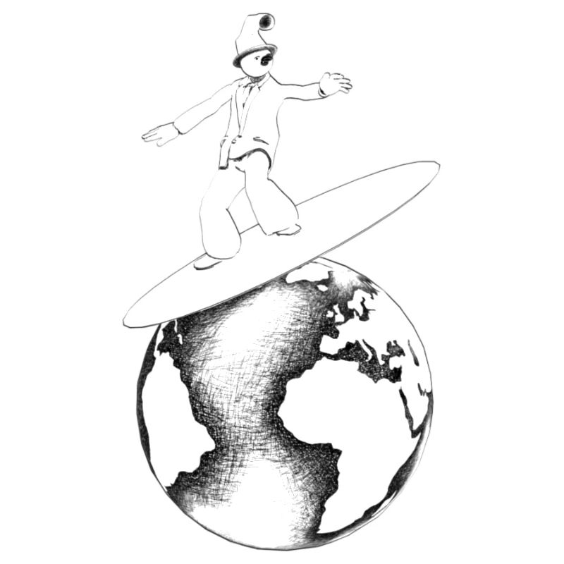 Retro Globe Surfer
