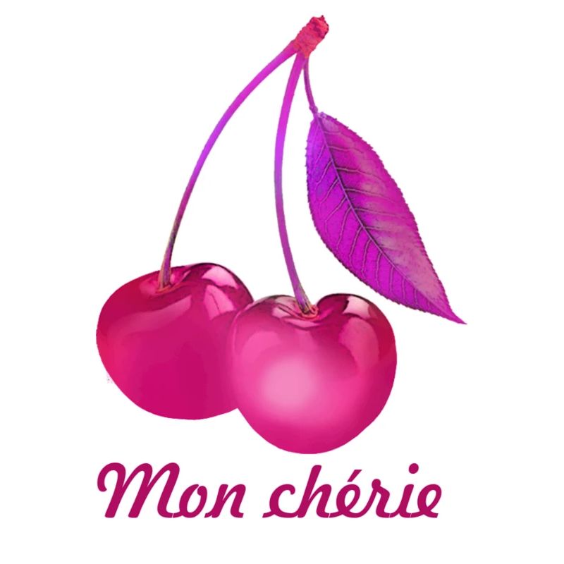mon chérie, cherry, illustration,pink