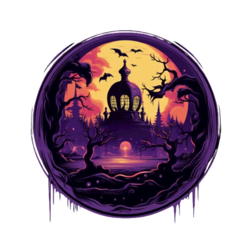Halloween. Gruseliges Bild in Form einer Glaskugel