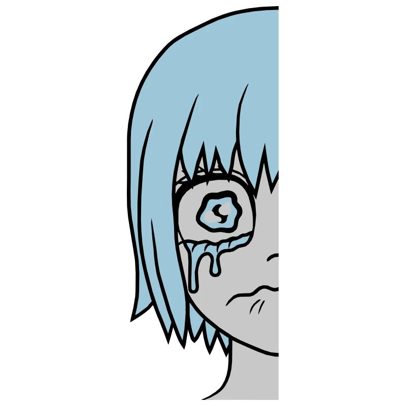 Half sad girl face