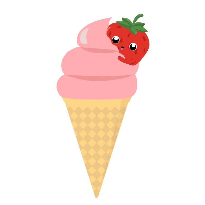 eis mit erdbeere