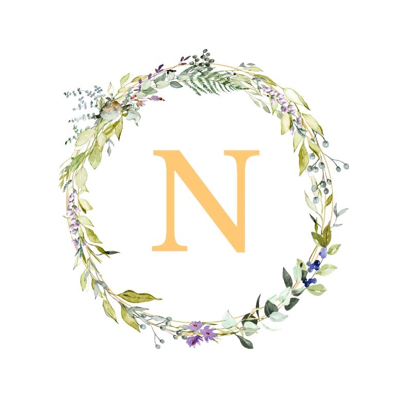 N Monogram Eucalyptus Wreath