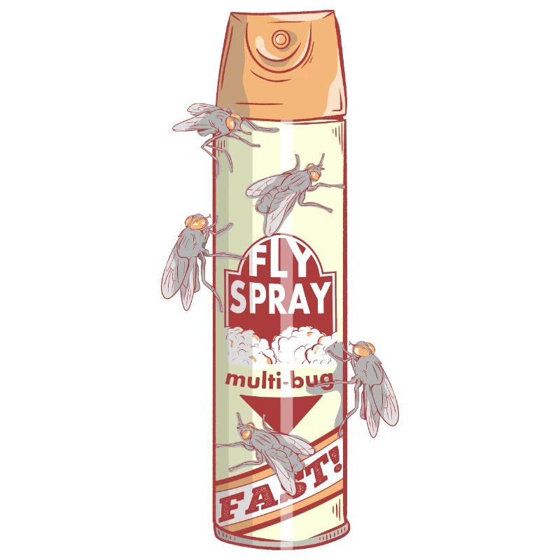 Lustige Dose Fliegenspray