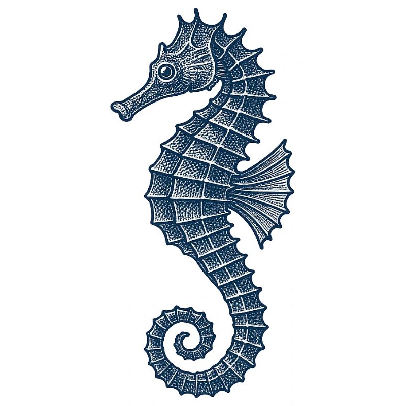 Illustration élégante d’hippocampe marin
