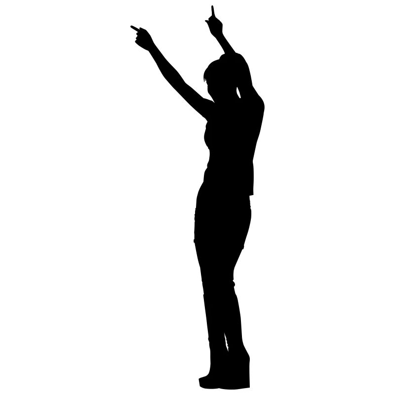 Singer and Dancer Silhouette vector design